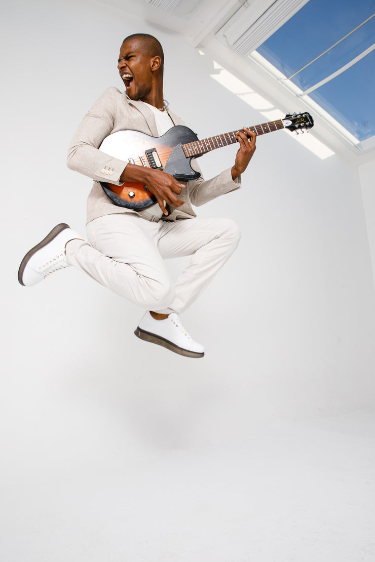 The Peklin White Leather Sneaker