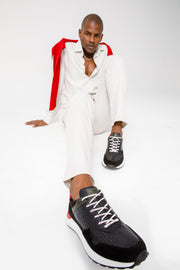 The Sonoma Black & Red Leather Sneaker