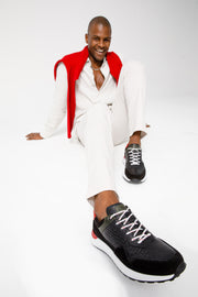 The Sonoma Black & Red Leather Sneaker