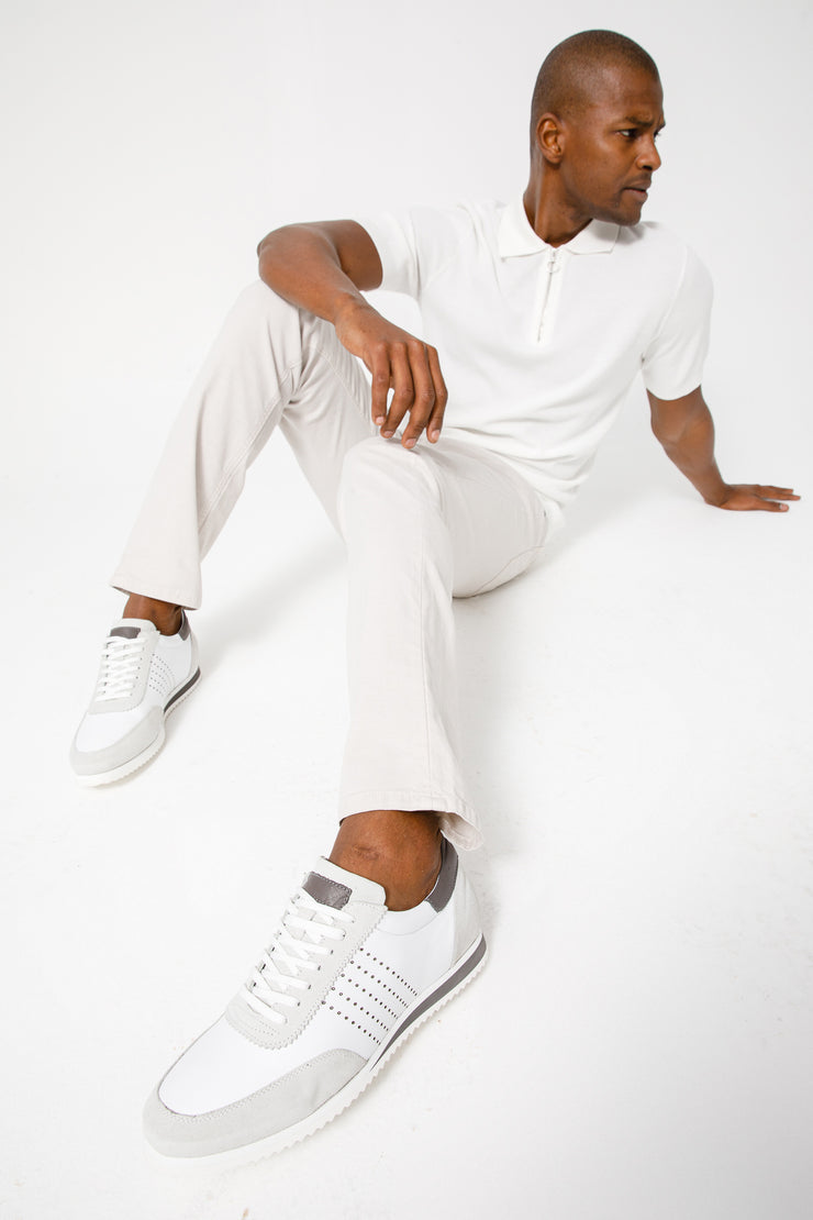 The Rotello White Leather Sneaker