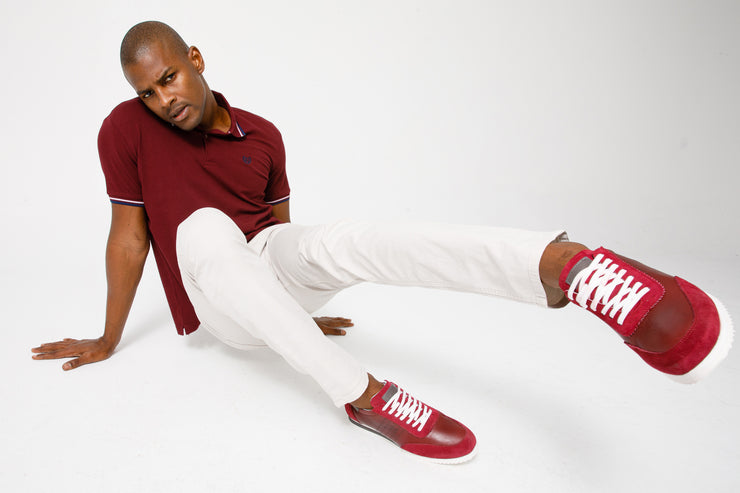 The Rotello Burgundy Leather Sneaker