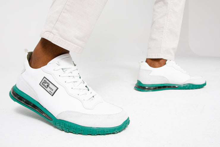 The Tiran White Leather Sneaker