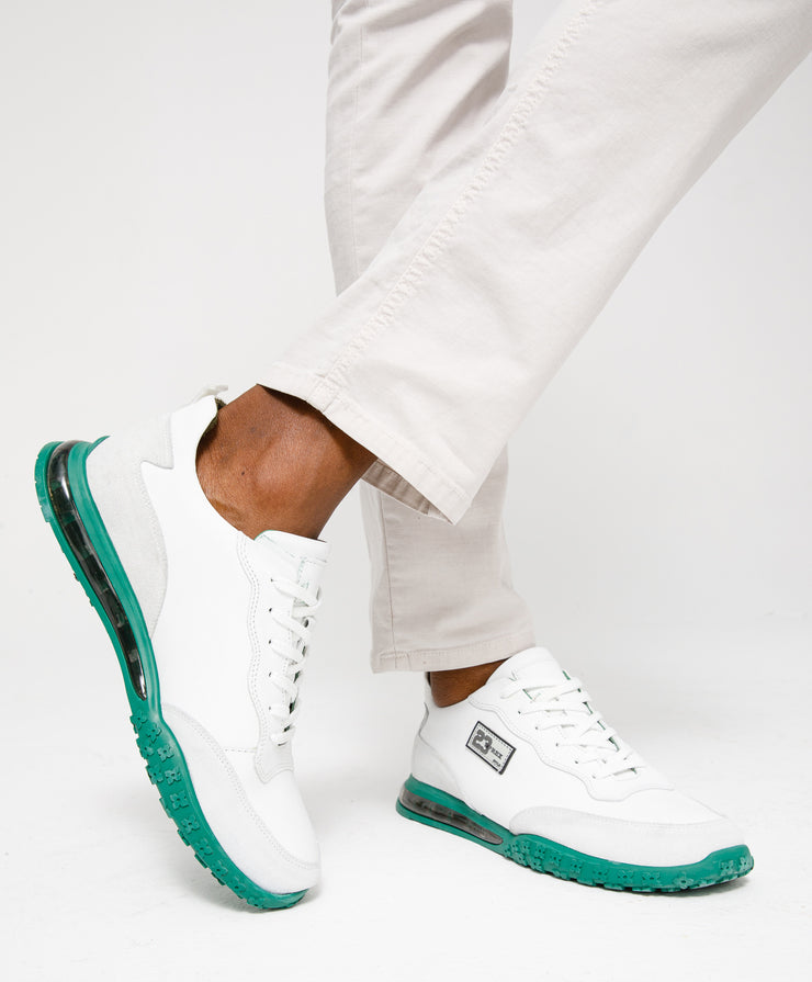 The Tiran White Leather Sneaker