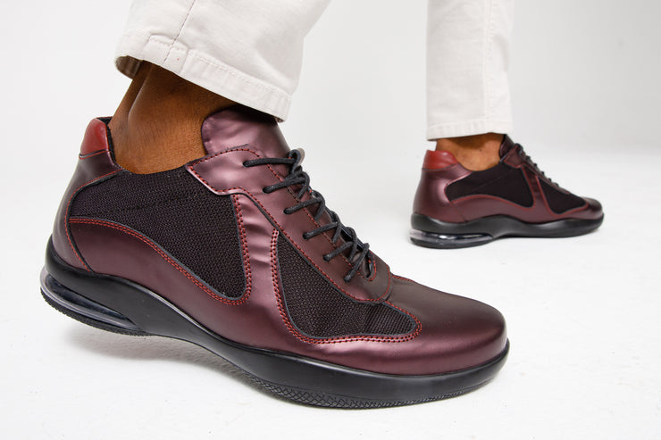 The Zona Burgundy Leather Sneaker