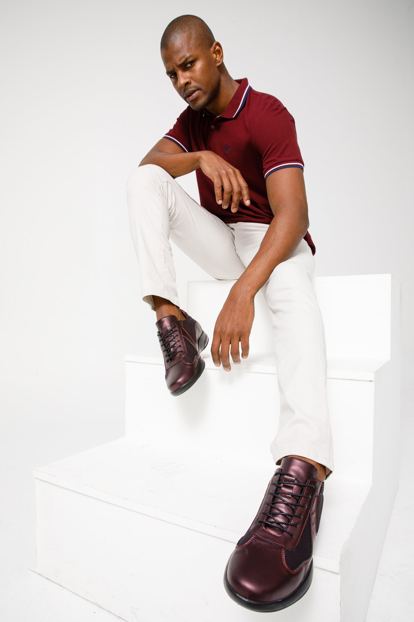 حذاء Zona Burgundy Leather للرجال للبيع النهائي!