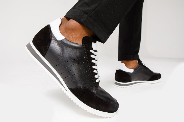 The Rotello Black Leather Sneaker