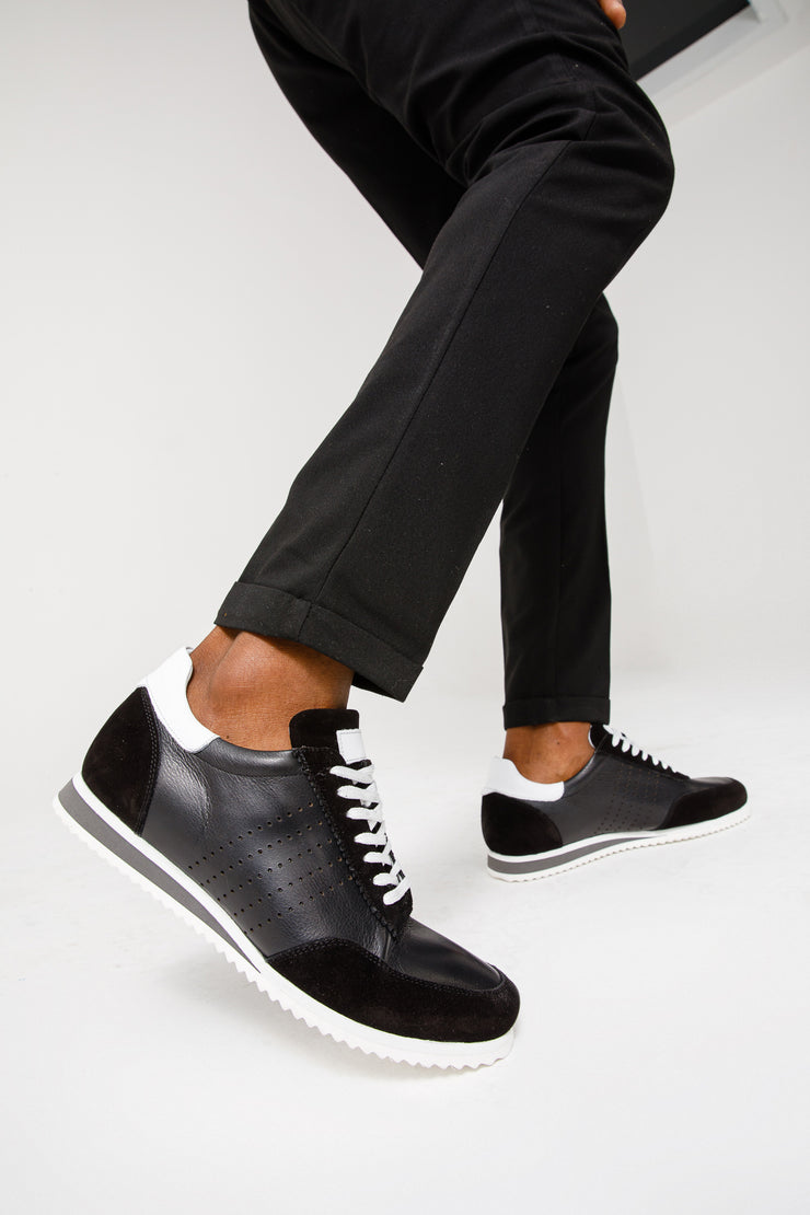 The Rotello Black Leather Sneaker