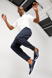 The Parga Navy Blue Leather Tassel Casual Loafer