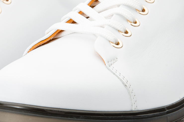 The Peklin White Leather Sneaker