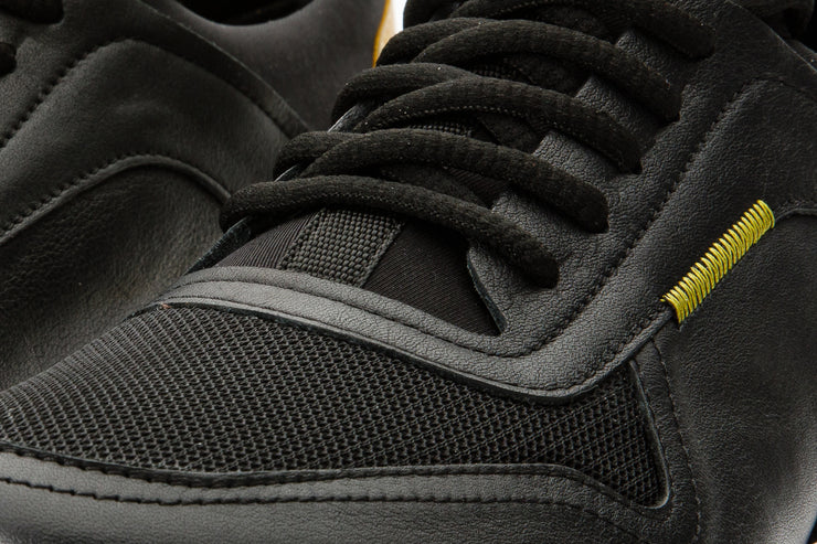 The Sonoma Black & Yellow Leather Sneaker