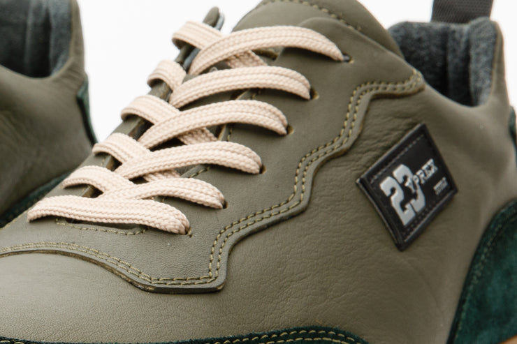 The Tiran Green Leather Sneaker