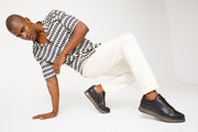 The Peklin Black Leather Sneaker