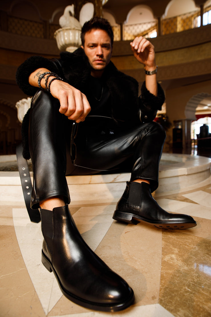 The Manby Black Leather Chelsea Boot