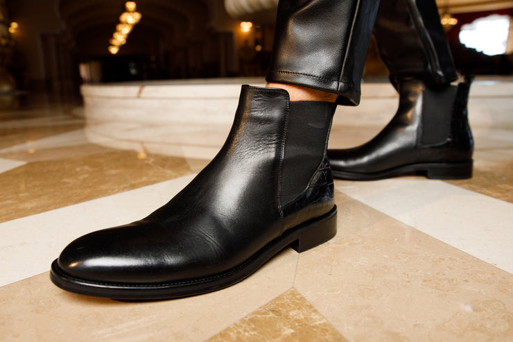 The Manby Black Leather Chelsea Boot