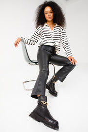 The Nassau Black Leather Ankle Boot