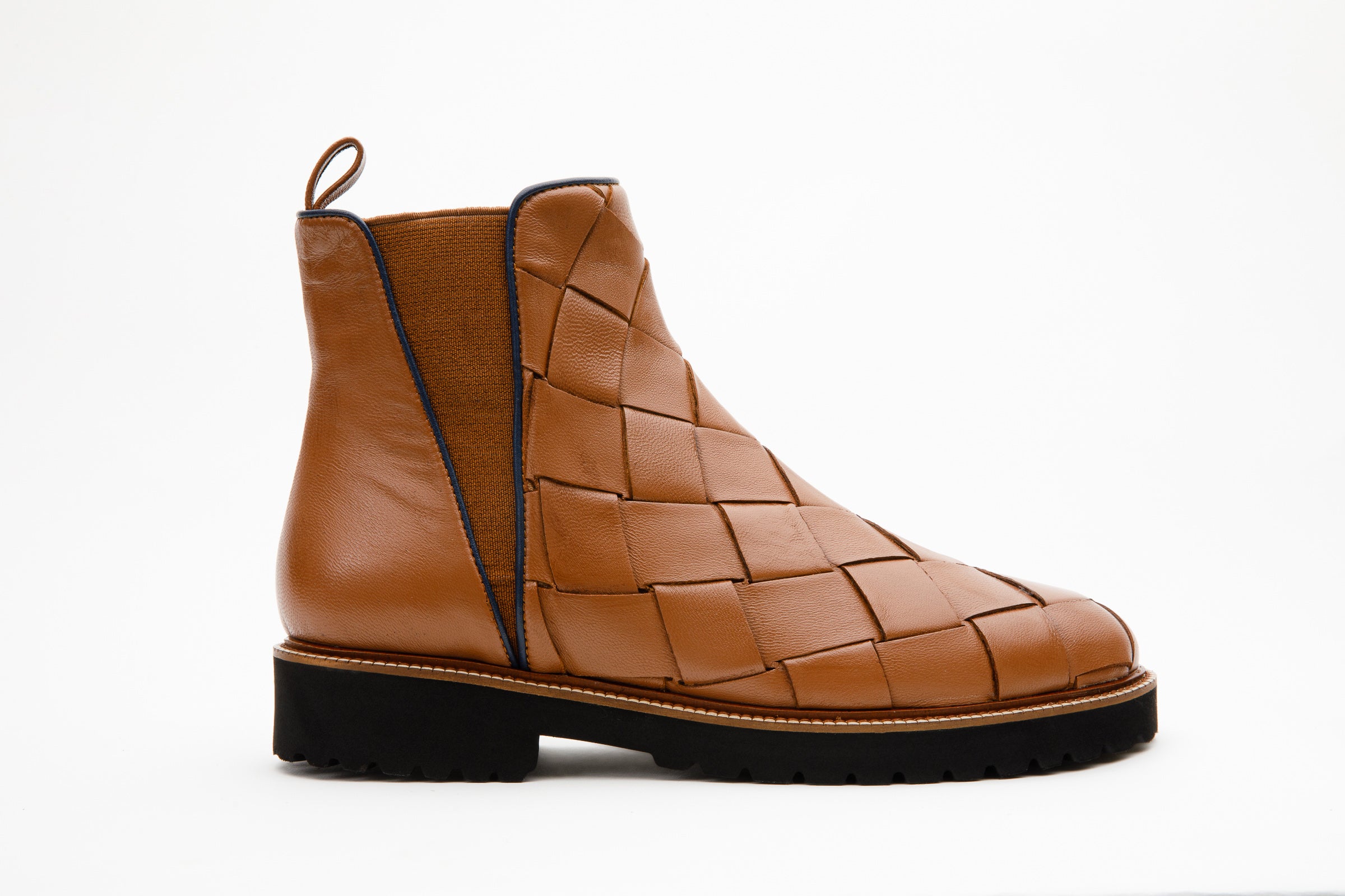 The Luisina Brown Handwoven Leather Ankle Boot Final Sale!