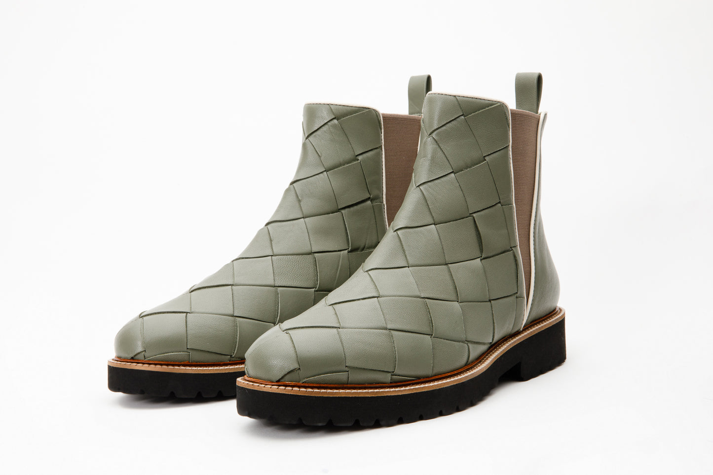 The Luisina Green Handwoven Leather Ankle Boot Final Sale!