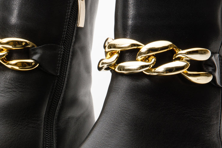 The Nassau Black Leather Ankle Boot