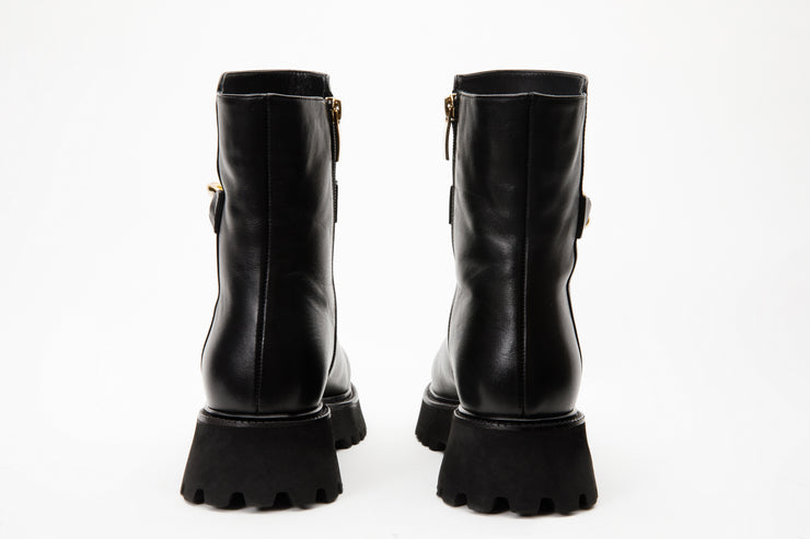 The Nassau Black Leather Ankle Boot