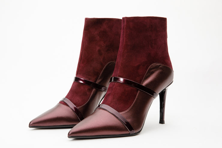 The Manila Burgundy Leather Ankle Boot