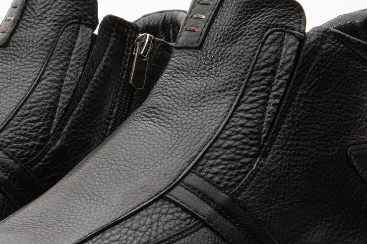 The Montreal Black Leather Casual Zip-Up Ankle Boot