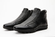 The Montreal Black Leather Casual Zip-Up Ankle Boot