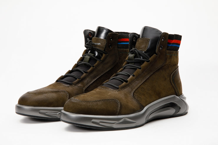 The Caracas Green Suede Leather Casual Boot