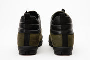 The Riga Green Suede Leather Casual Lace-Up Boot with a Zipper