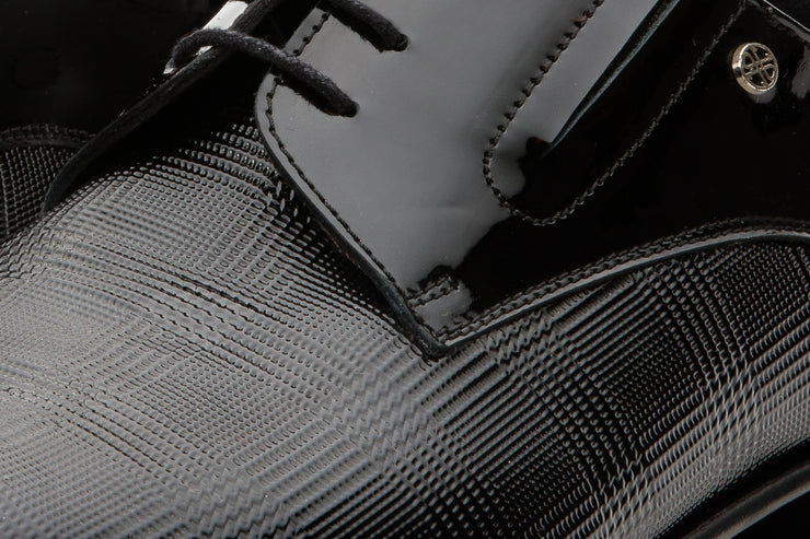 The San Severo Black Patent Leather Derby Shoe