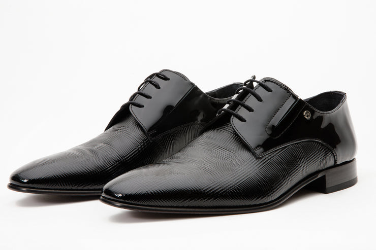 The San Severo Black Patent Leather Derby Shoe