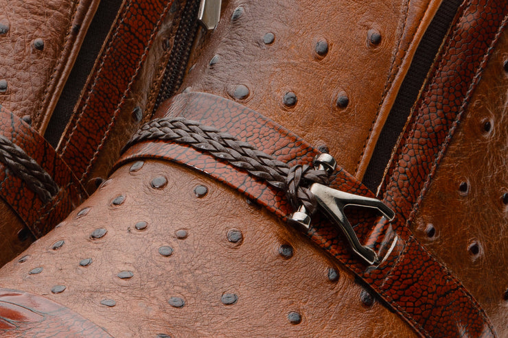 The Dallas Brown Leather Bit Ankle Zip-Up Dress Boot