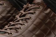 The Riga Brown Suede Leather Casual Lace-Up Boot with a Zipper