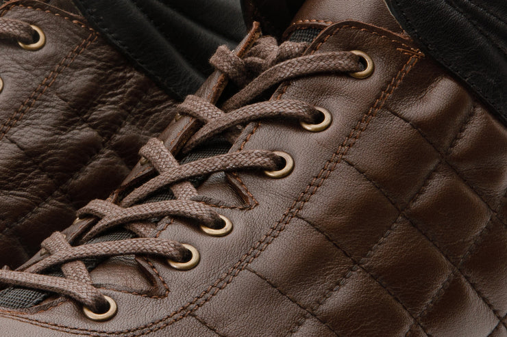 The Riga Brown Suede Leather Casual Lace-Up Boot with a Zipper