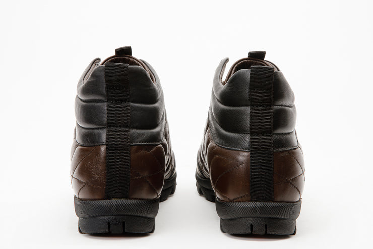 The Riga Brown Suede Leather Casual Lace-Up Boot with a Zipper