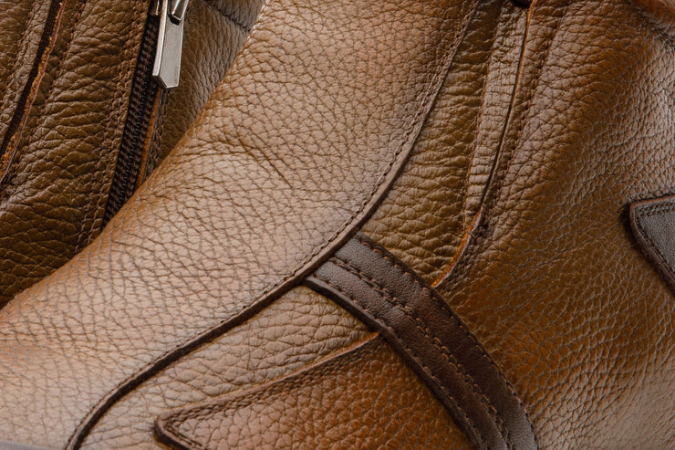The Montreal Brown Leather Casual Zip-Up Ankle Boot