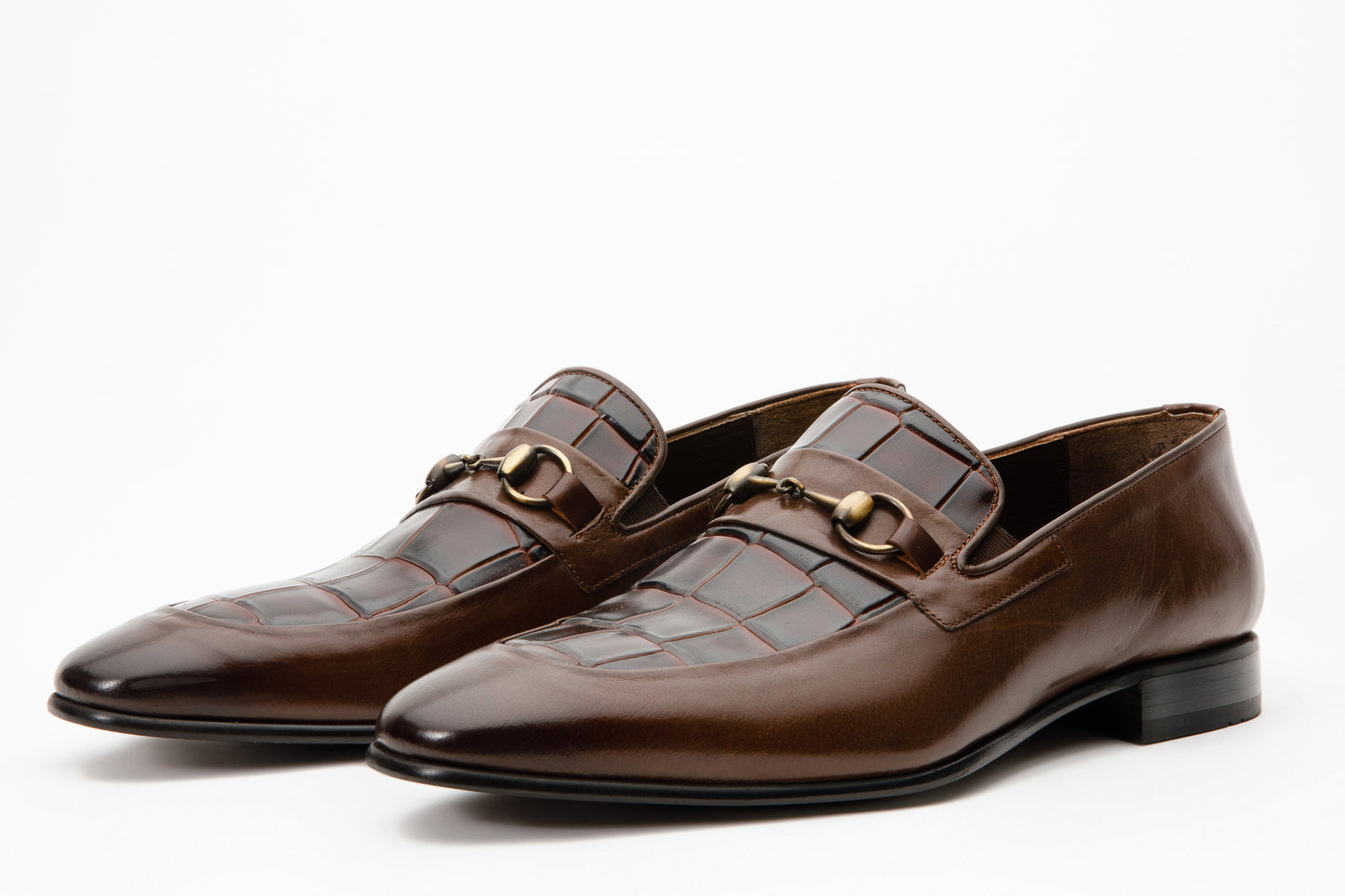 The Pusan Brown Leather Bit Loafer Men Shoe