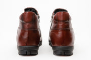 The Montreal Burgundy Leather Casual Zip-Up Ankle Boot