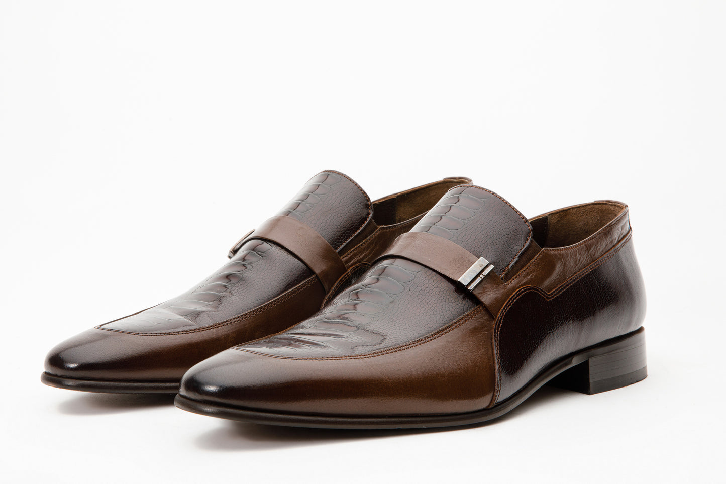 Mocasín de piel marrón Kazablanka para hombre