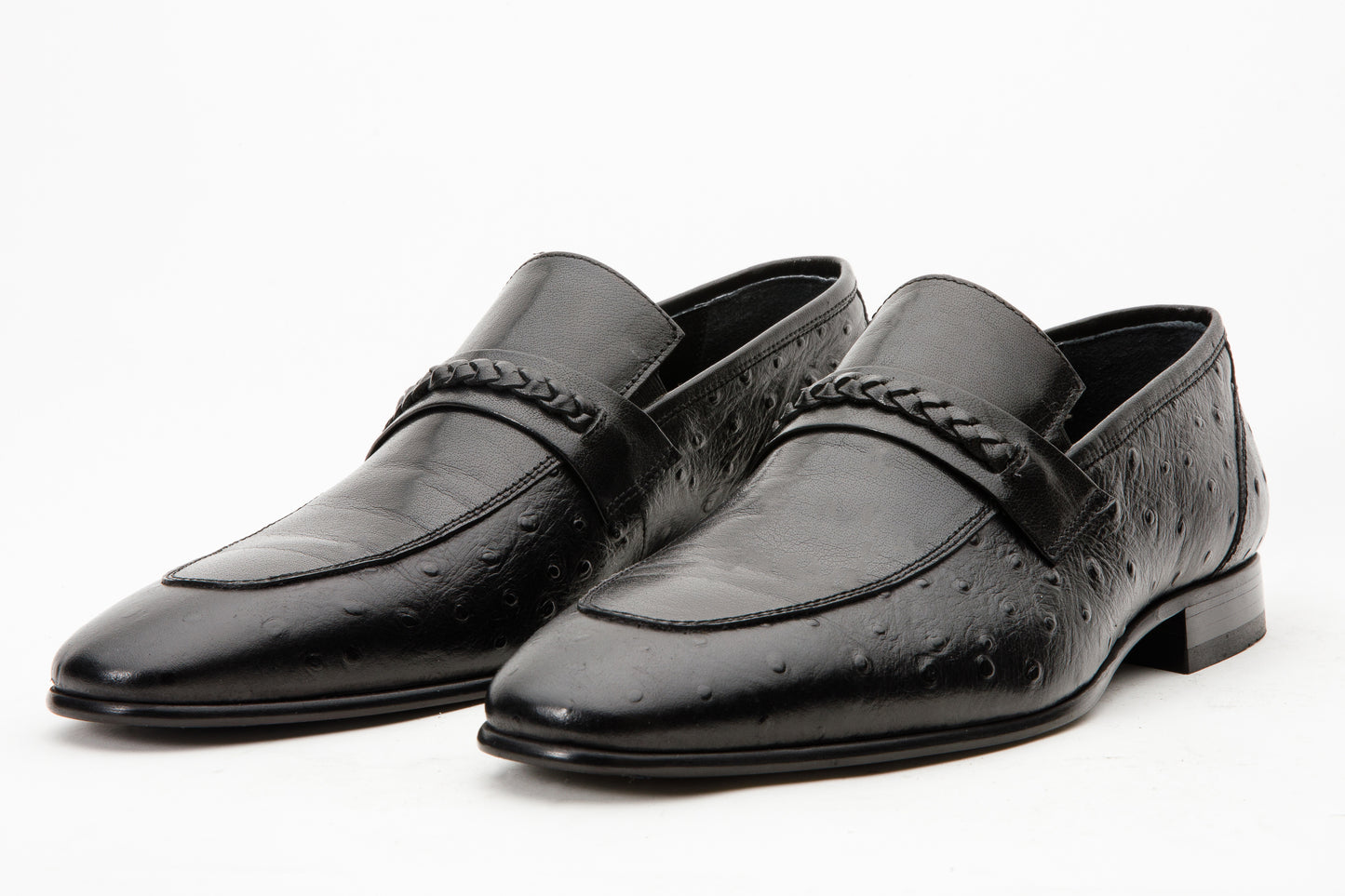 The Johannesburg Black Leather Dress Loafer Men  Shoe