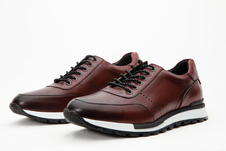The Tisina Burgundy Leather Sneaker