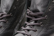 The Kajapati Grey Leather Natural Fur Mid Calf Boot