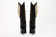 The Vienna Black Suede Leather Knee High Boot