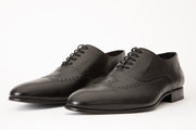 The Roma Black Leather Wingtip Oxford Shoe