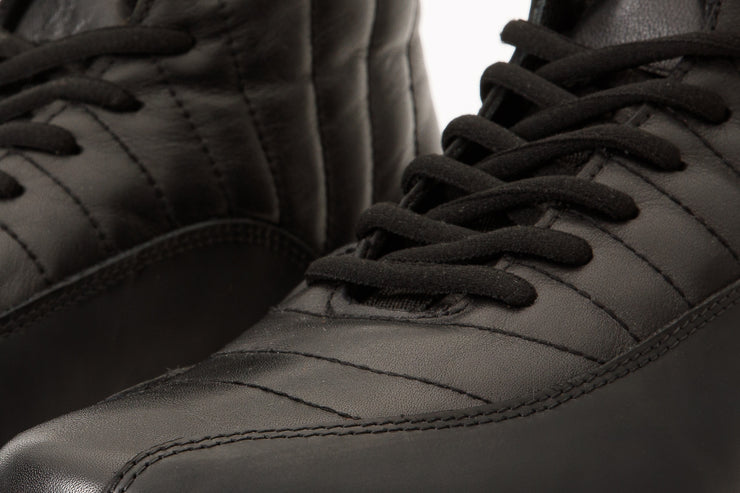 The Merter Black Leather Casual Lace-Up Boot