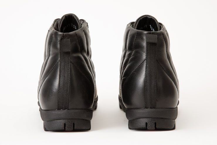 The Merter Black Leather Casual Lace-Up Boot