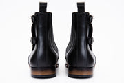 The Royal Hand Craft Black Leather Double-Buckle Chelsea Boot