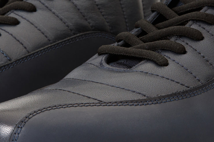 The Merter Navy Blue Leather Casual Lace-Up Boot