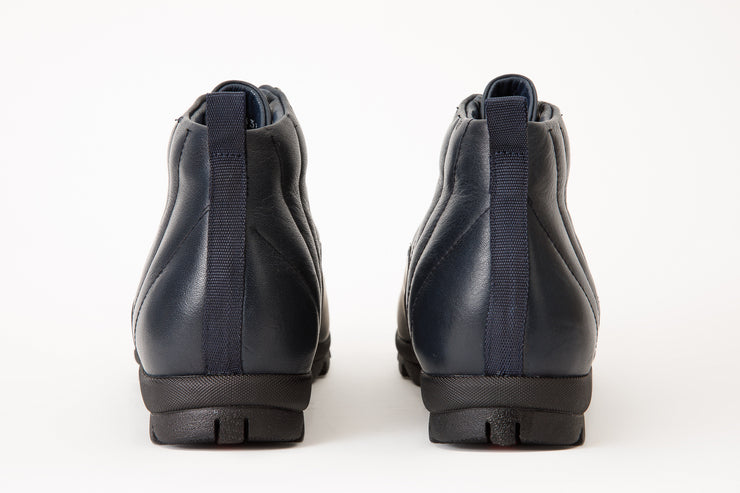 The Merter Navy Blue Leather Casual Lace-Up Boot