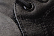The Taco Black Leather Casual Lace-Up Boot with a Zipper