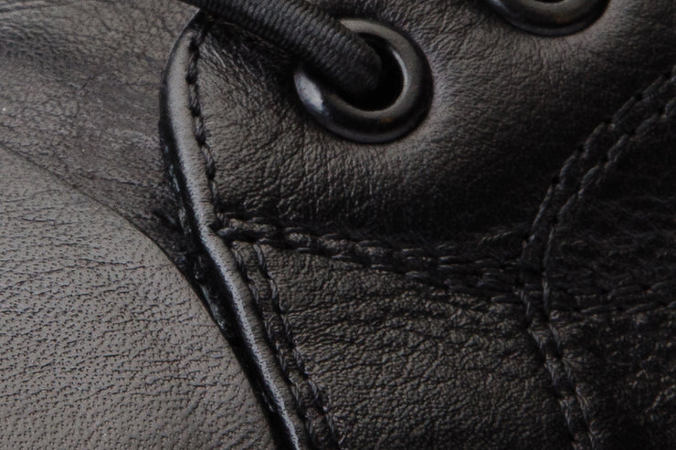 The Taco Black Leather Casual Lace-Up Boot with a Zipper